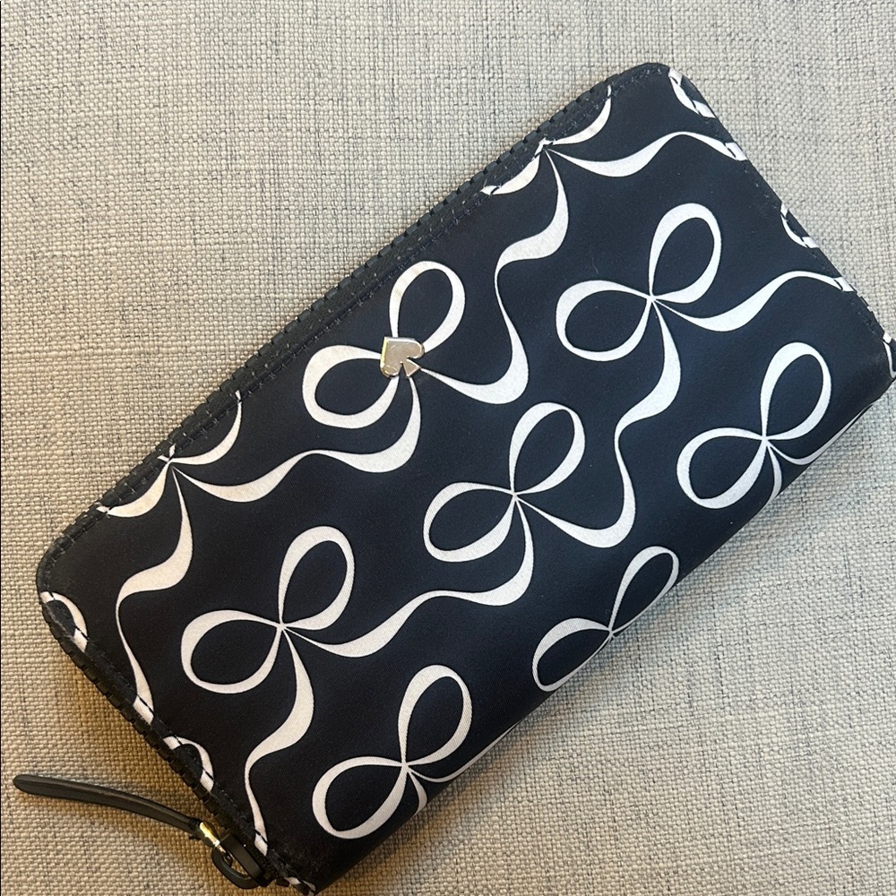 Kate Spade Jae Elegant Bow Large Continental Zip Around Wallet